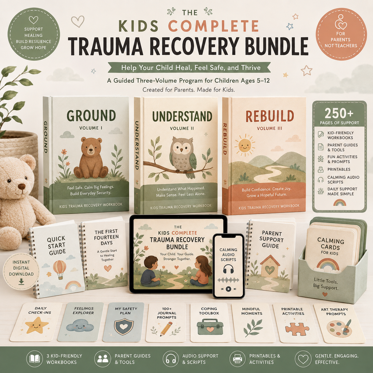 Kids Trauma Recovery Bundle — 151-Page Emotional Healing Activities for Children (Instant Download)