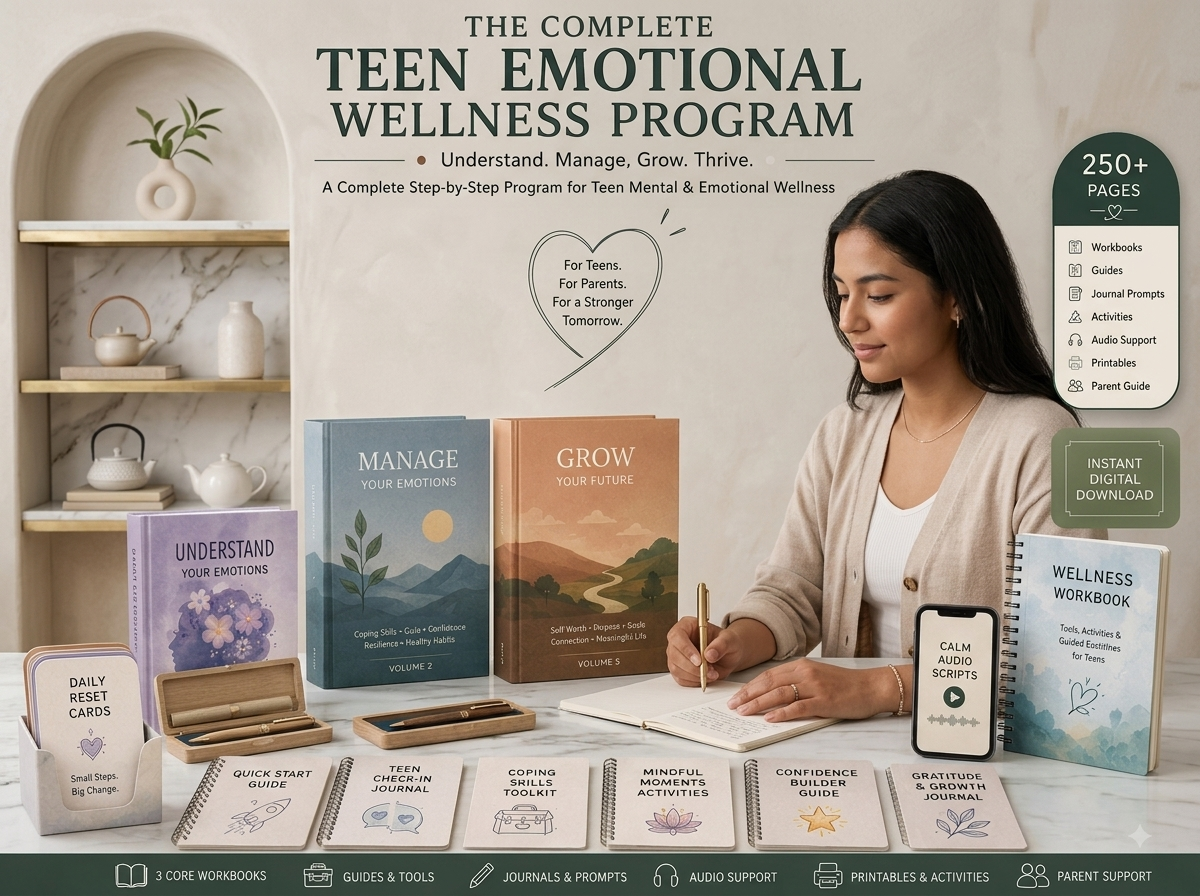 Teen Emotional Wellness  — 18-Module Mental Health Program for Ages 13-18 (Instant Download)